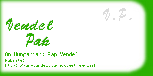 vendel pap business card